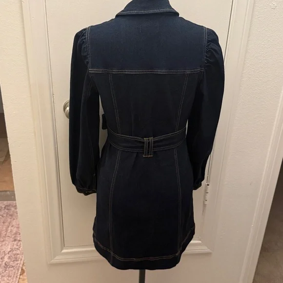 Habitual Dark Blue Long Sleeve Dress - Picture 4 of 13